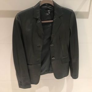 Hugo Boss black leather blazer